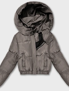Šedobéžová krátká zimní bunda J Style (5M3260-105)