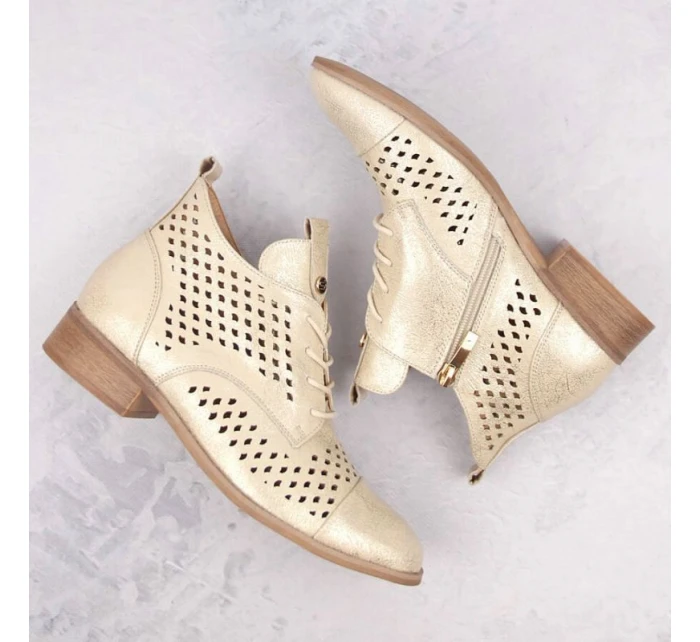 Ažurové boty W model 21939779 zlaté - Potocki