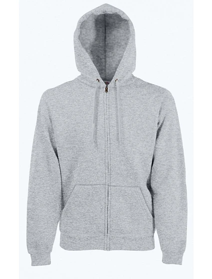 Fruit of the Loom Classic Hooded Sweat Jacket Mikina s kapucí 16.2062 heather grey Fruit of the Loom Classic Hooded Sweat Jacket Mikina s kapucí 16.2062 heather grey