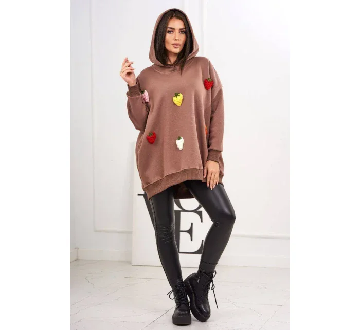 Zateplená mikina s model 19049180 motivem mocca - K-Fashion Zateplená mikina s model 19049180 motivem mocca - K-Fashion