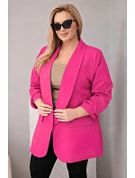 Dámské elegantní sako Plus Size fuchsiová