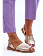 Zazoo 40327 Kožené nášlapné sandály zlaté Zazoo 40327 Kožené nášlapné sandály zlaté