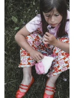 Lakované dětské baletky s červenými proužky Margenis