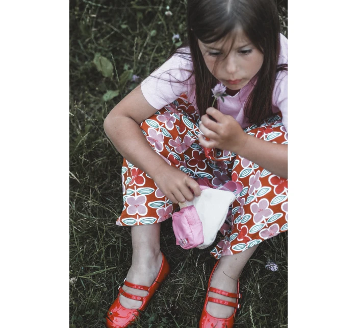 Lakované dětské baletky s červenými proužky Margenis