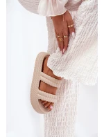 Pěnové Lehká Dámská Klapky Na Platformě S.Barski ZK51-001 Béžové