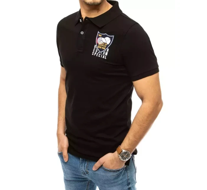 FashionStreet černá vyšívaná polokošile PX0389