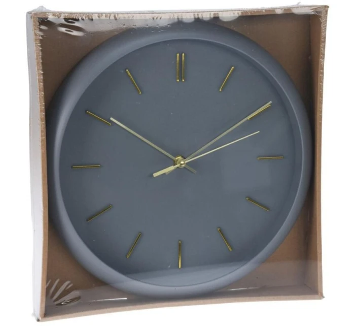 Nástěnné hodiny PP 30x4,5 cm šedé