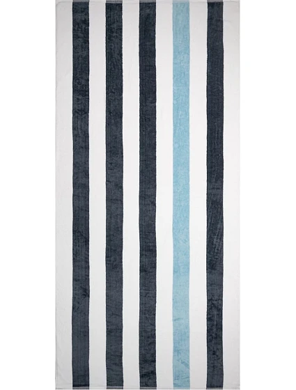 The One Towelling Towel Stripe Plážový ručník "Stripe" 48.1056 anthracite/light blue