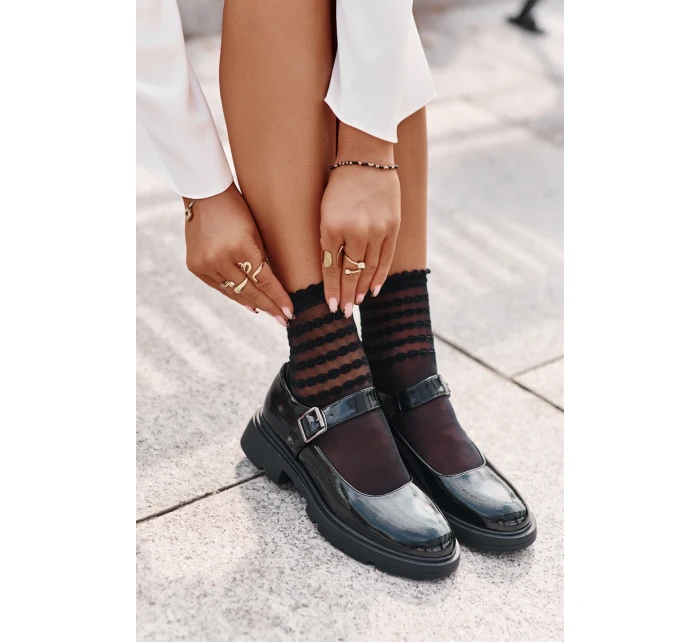 Lakované Dámské Polobotky S Páskem Černé Vinceza model 21671915 - Boto