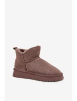 Sněhule z přírodního semiše s kožíškem model 21707916 hnědé - VINCEZA