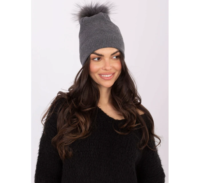 Czapka AT CZ model 21766276 ciemny szary - FPrice Czapka AT CZ model 21766276 ciemny szary - FPrice