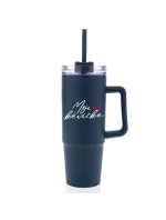 MOJE KÁVIČKA - modrý cestovní termohrnek s průhledným víčkem 900 ml