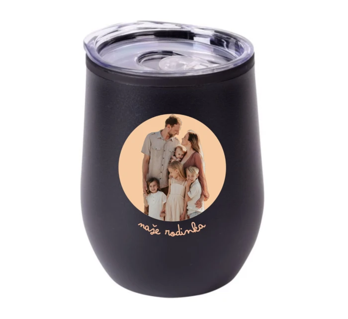 Personalizovaný termohrnek "bowl" s výřezem fotky na podkladu
