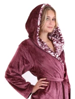 Dámský župan Flora s kapucí 4856 4853 krátký vínový - Vestis