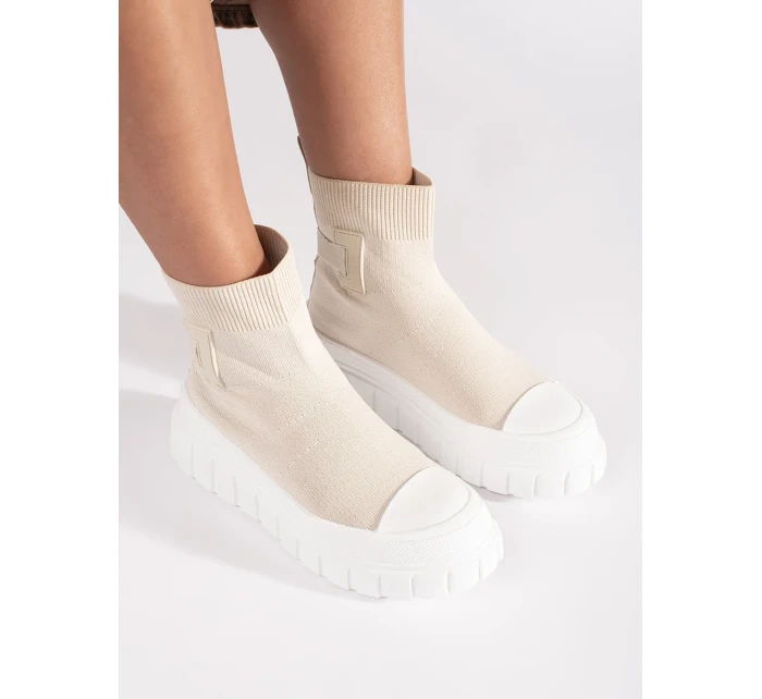 Moderní tenisky dámské hnědé bez podpatku Moderní tenisky dámské hnědé bez podpatku