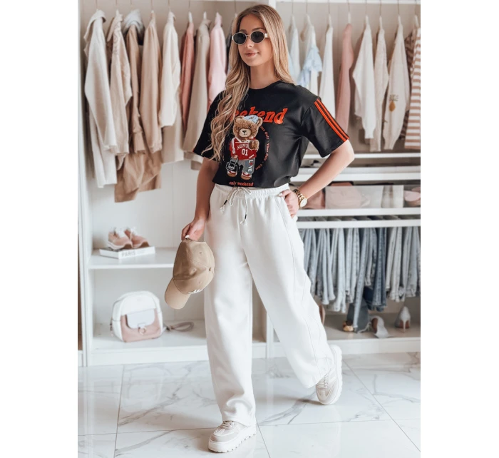 Dámské tepláky se širokými nohavicemi DRESMOOD PREMIUM ecru FashionStreet UY2687 Dámské tepláky se širokými nohavicemi DRESMOOD PREMIUM ecru FashionStreet UY2687