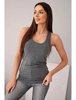 Dámská tílko z bavlny s kulatým výstřihem grafitová