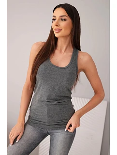 Dámská tílko z bavlny s kulatým výstřihem grafitová