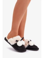 Dámské Pantofle S Kožešinou Černé Nartani Dámské Pantofle S Kožešinou Černé Nartani