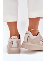 Dámské kožené tenisky na platformě Daniel Lopez Just Dare – béžové