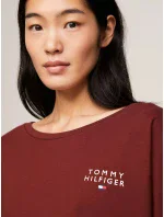 Dámské tričko s dlouhým rukávem UW0UW04153 DW5 kaštanové - Tommy Hilfiger