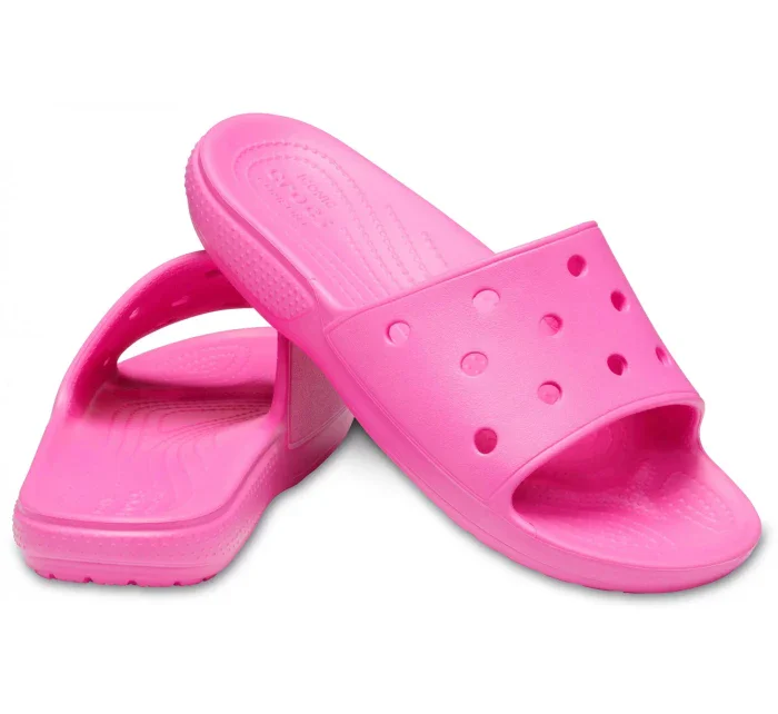 Dětské nazouváky Classic Slide 206396-6QQ Neon růžová - Crocs