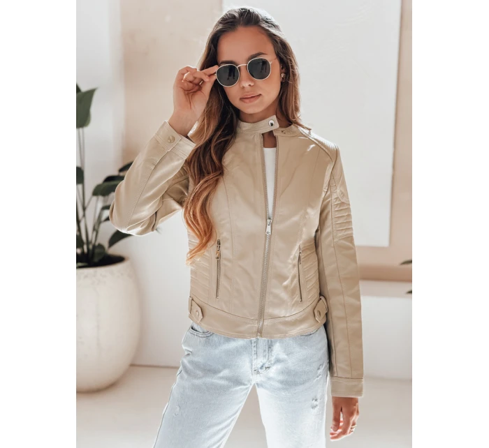 Dámská kožená bunda beige Dstreet model 21991902 - FashionStreet