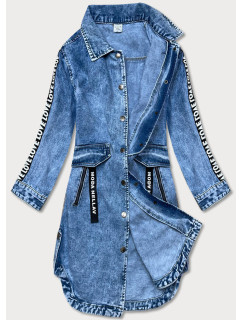 Světle modrá volná dámská džínová bunda/přehoz přes oblečení (POP5990-K)
