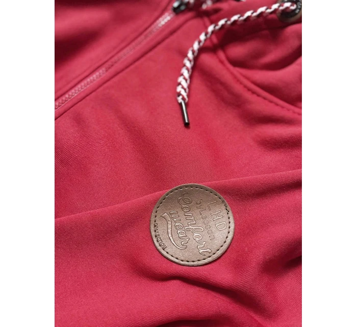 Červená dámská mikina s ozdobnou kapucí model 21292053 - LHD