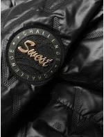 Krátká černá dámská bunda se lemem na spodním  model 20833108 - S'WEST