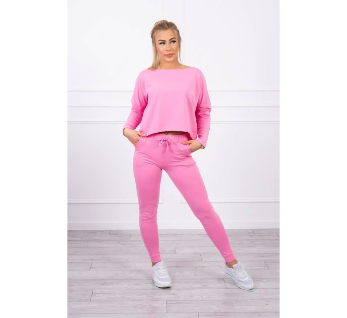 Souprava s oversize halenkou světle růžová