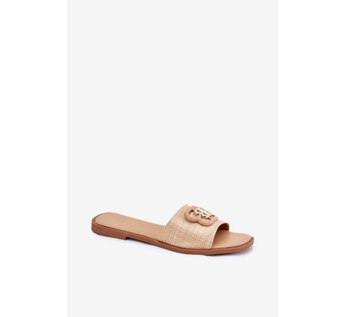 Ploché Dámské Klapky S Ozdobným Béžové model 21699564 - Boto Ploché Dámské Klapky S Ozdobným Béžové model 21699564 - Boto