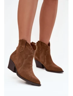 Nazouvací dámské kovbojky z přírodního semiše camel model 21713728 - Boto