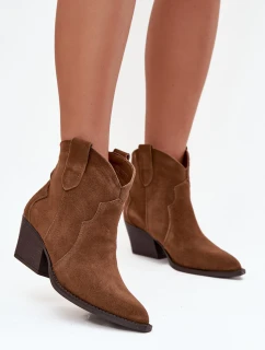 Nazouvací dámské kovbojky z přírodního semiše camel model 21713728 - Boto