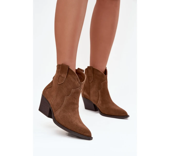 Nazouvací dámské kovbojky z přírodního semiše camel model 21713728 - Boto Nazouvací dámské kovbojky z přírodního semiše camel model 21713728 - Boto