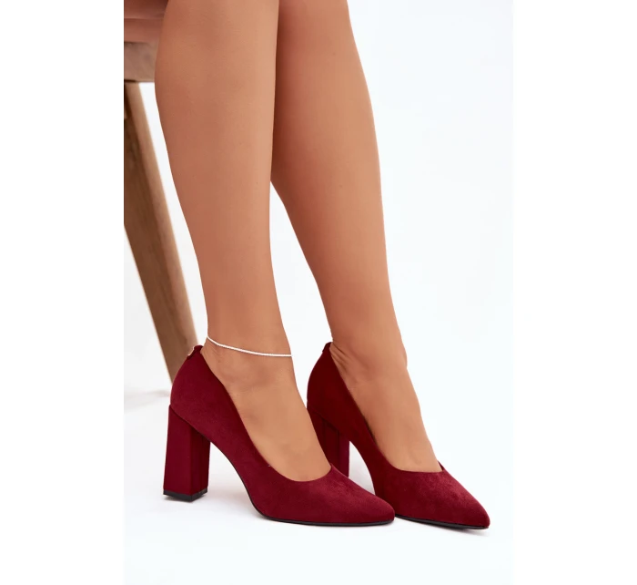 Semišové lodičky na podpatku Sergio Leone PB216 Brodované