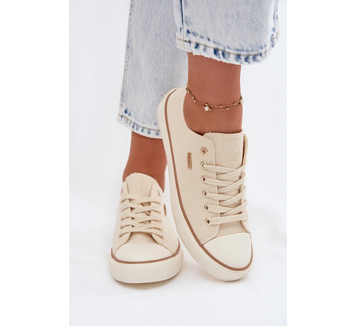 Dámské nízké tenisky Big Star model 22069453 Béžové - Big Star Shoes Dámské nízké tenisky Big Star model 22069453 Béžové - Big Star Shoes