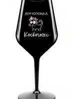 JSEM KOČKONALÁ. KOČKOROŽEC - černá nerozbitná sklenice na víno 470 ml
