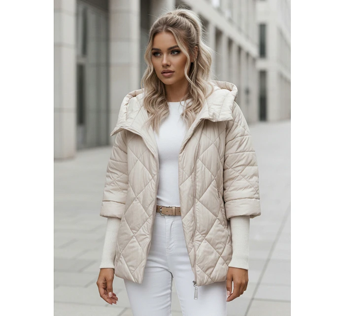 Dámská přechodná bunda TY4856 krémová - Dstreet Dámská přechodná bunda TY4856 krémová - Dstreet