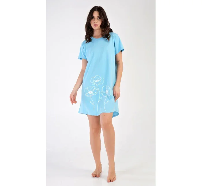 Dámská noční košile s krátkým rukávem model 18728737 - Vienetta Dámská noční košile s krátkým rukávem model 18728737 - Vienetta