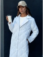 Dámský prošívaný dlouhý kabát TRENDIFY bílý FashionStreet TY4380