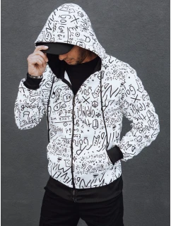 Pánská mikina s kapucí na zip bílá Dstreet model 21978990 - FashionStreet