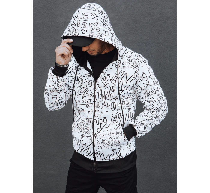 Pánská mikina s kapucí na zip bílá Dstreet model 21978990 - FashionStreet Pánská mikina s kapucí na zip bílá Dstreet model 21978990 - FashionStreet