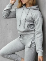 Dámská mikina s kapucí světle šedá FashionStreet BY1533