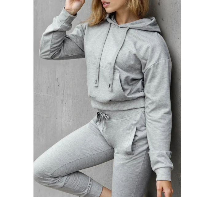 Dámská mikina s kapucí světle šedá FashionStreet BY1533