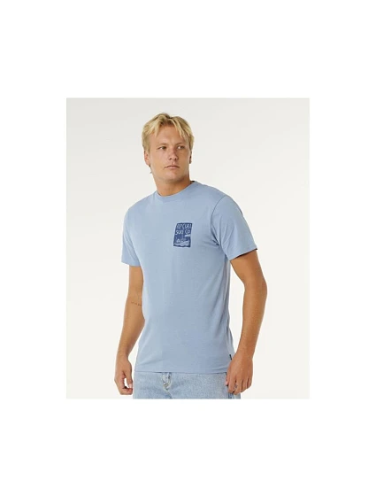 Koszulka męska Keep On model 22245310 Ss Tee niebieska - Rip Curl Koszulka męska Keep On model 22245310 Ss Tee niebieska - Rip Curl