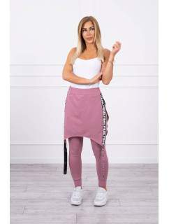 Kalhoty/oblek s nápisem selfie tmavě růžové