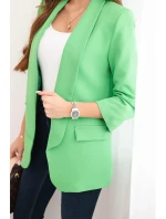 Dámská sako bez zapínání s podšívkou S/M světle zelená