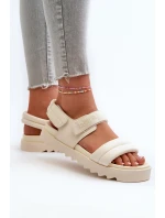 Dámské sandály na platformě Big Star model 21660784 béžové - Big Star Shoes Dámské sandály na platformě Big Star model 21660784 béžové - Big Star Shoes