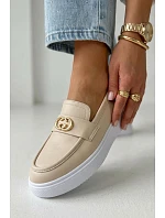 Kožené dámské mokasiny na platformě Vinceza Béžové
